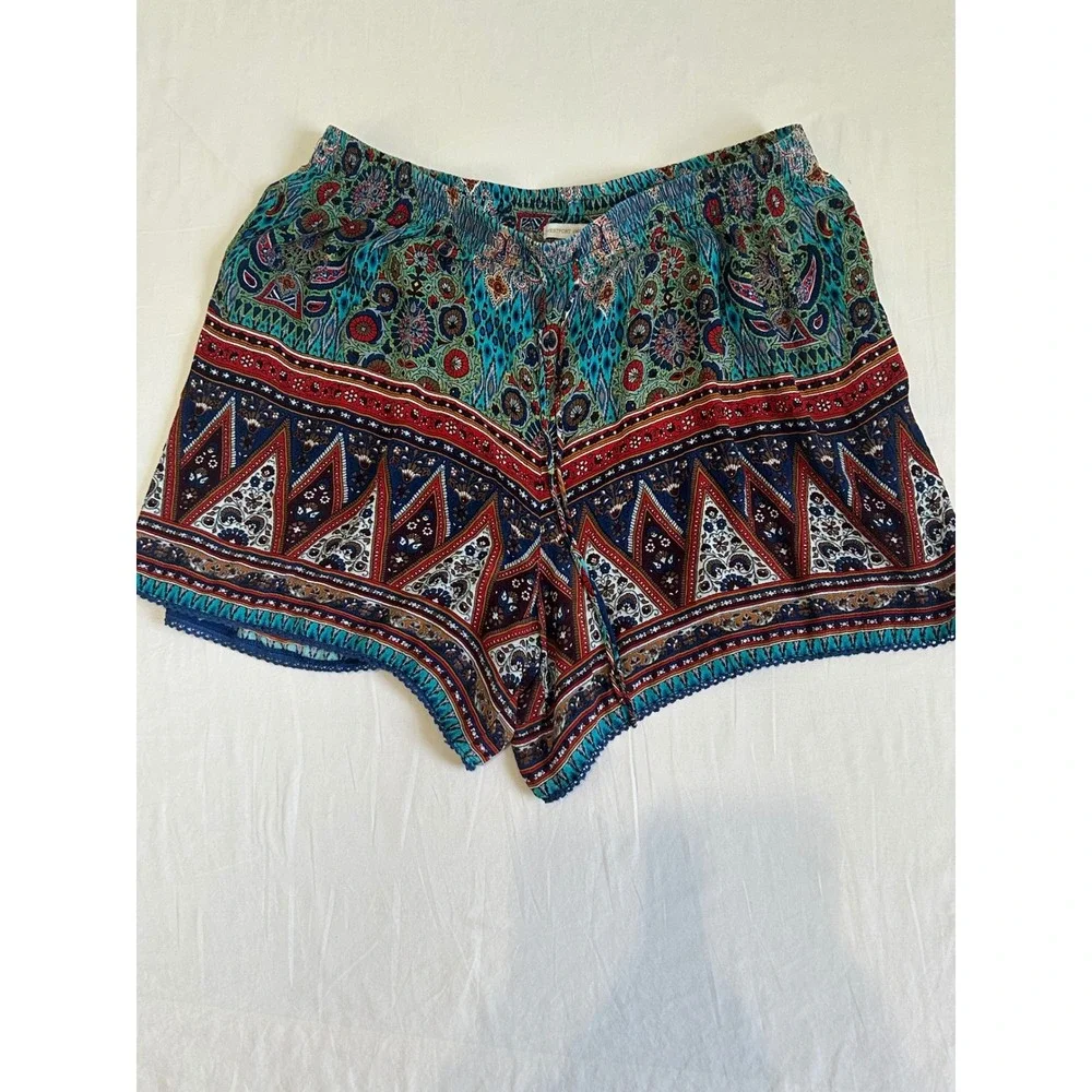 Westport 1962 Womens XL Boho Paisley hippie witchy  Lace Trim Shorts boHo, gypsy